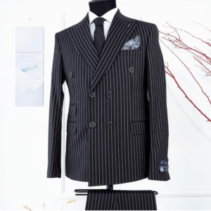 Executive Men Business Black Stripe Suit