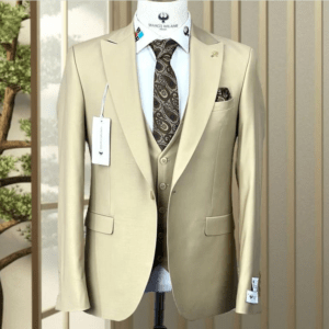 Extravagant 3pcs Gold Color Suit