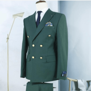 High End Navy General Green Double Breasted Suit