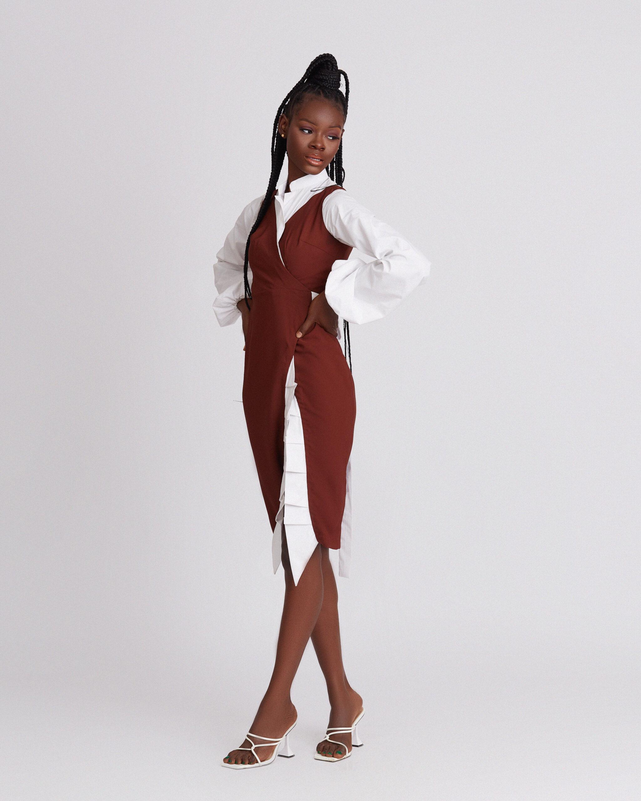 ISSEY crepe & cotton dress - Image 2