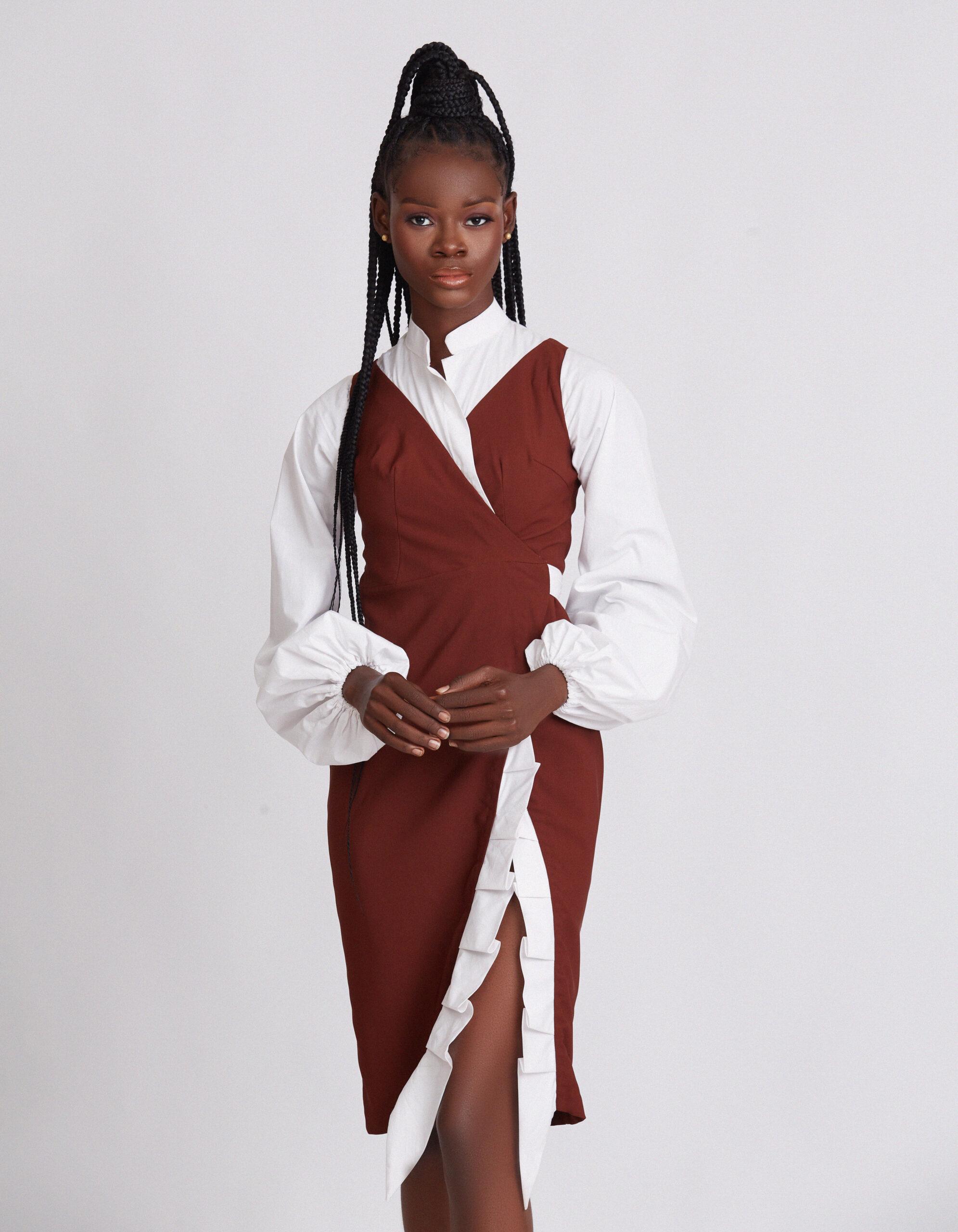 ISSEY crepe & cotton dress - Image 3