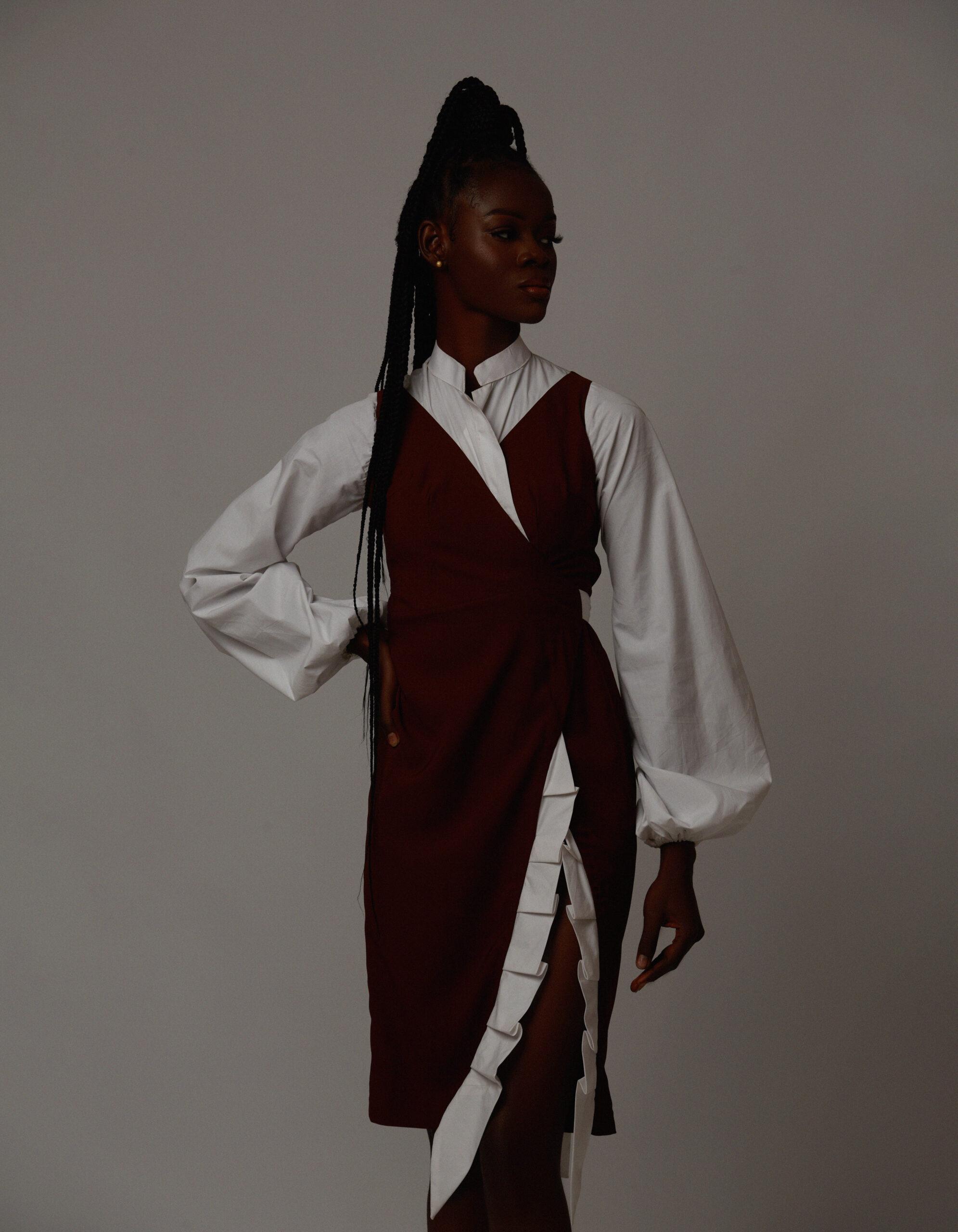 ISSEY crepe & cotton dress