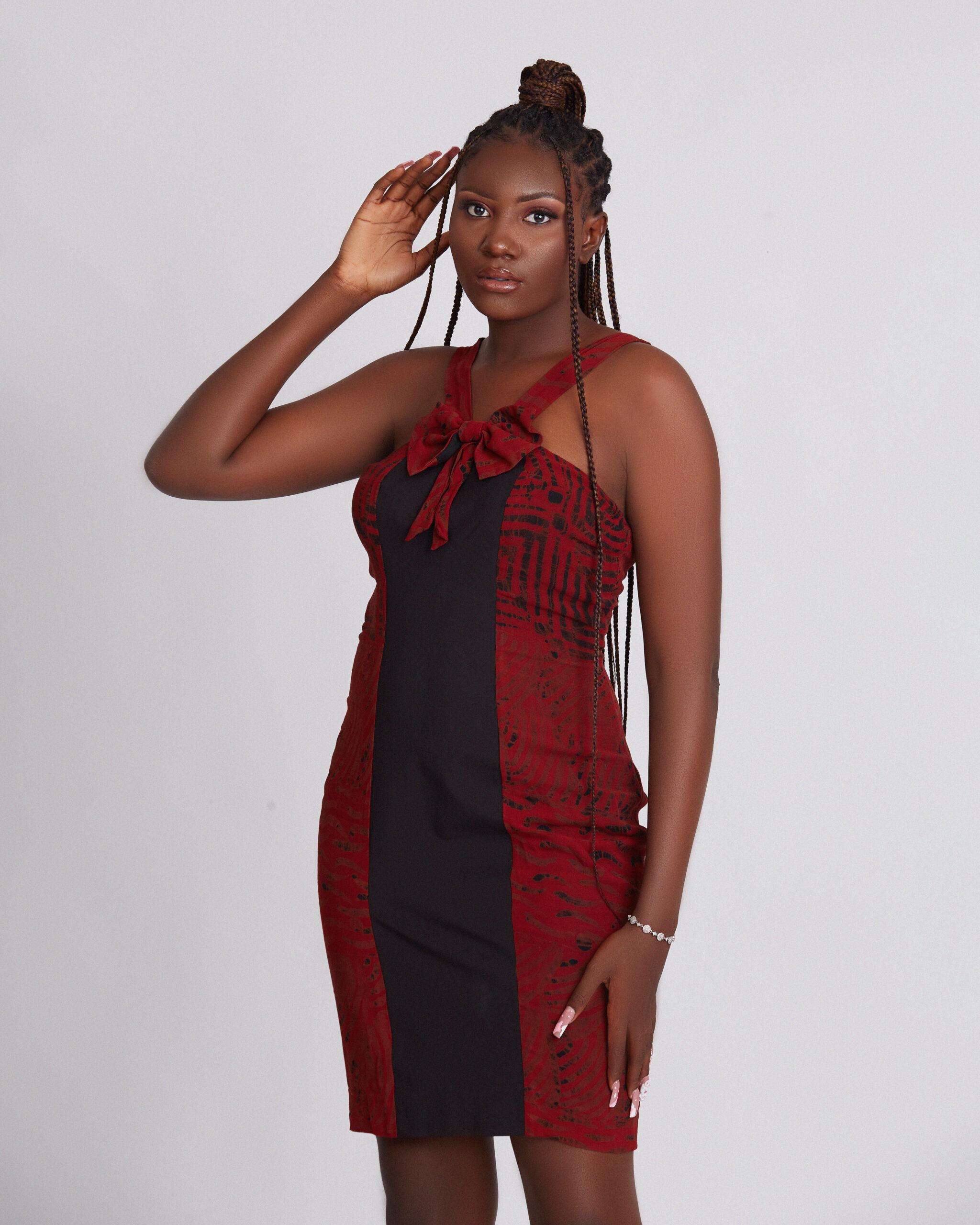 DAPHNE Adire & Crepe dress - Image 2