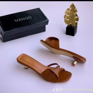 Mango Women’s Twisted Strap Kitten Heel Mules – Luxury Square Toe Summer Sandals in Gold, Nude, & Classic Black