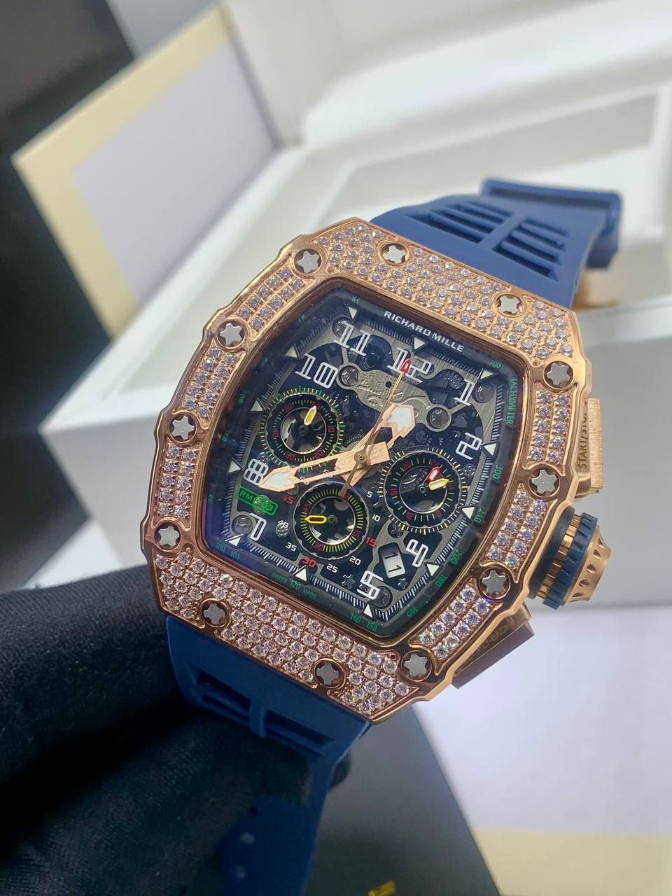 Iced-Out Richard Mille RM11-03 Edition – Rose Gold & Diamond Encrusted - Image 4