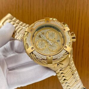 Invicta Reserve Gladiator – Full 18K Gold Plated with Diamond Pavé Dial