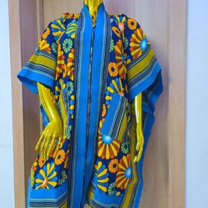 The "Azure-Sunflower" Short Agbada – The 2026 Radiant Sovereign
