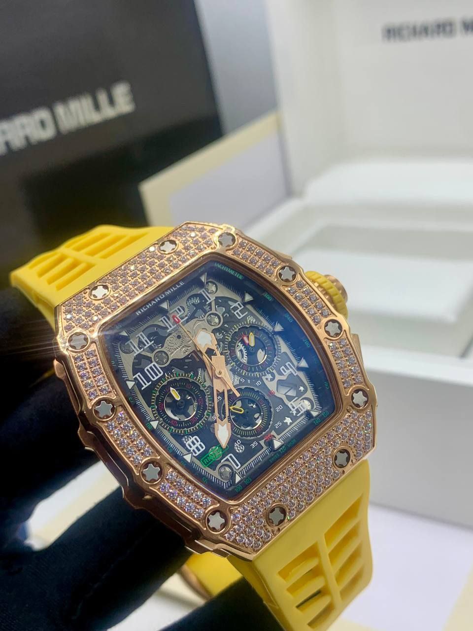 Iced-Out Richard Mille RM11-03 Edition – Rose Gold & Diamond Encrusted