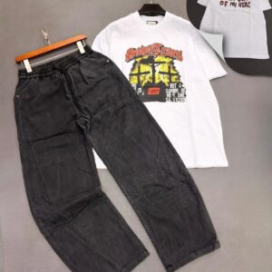 The "Saint Tears" Oversized Manifesto Tee + The "Acid-Wash" Noir Wide-Leg Joggers