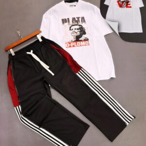 The "Plata o Plomo" Oversized Tee + The "Stealth Tech" Side-Zip Joggers