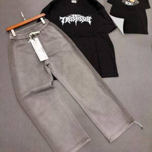 The "Trust Issue" Noir Oversized Tee + The "Carbon-Grey" Technical Wide-Leg Joggers