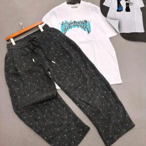 The "Future-Gothic" Oversized Tee + The "Multi-Fleck" Herringbone Trousers