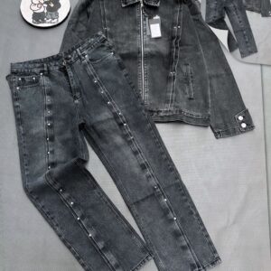 Luxury Denim "Panel-Zip" Set – The 2026 Architectural Indigo