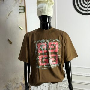 Idumota "Abstract Earth" Graphic Tee: Chocolate Tones & Neon Artistry