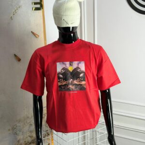 Idumota "Surrealist Sun" Graphic Tee: Bold Red & High-Street Artistry