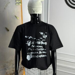 Balenciaga "Noir Archive" Tee: Obsidian Black & Chalk-Ink Deconstruction