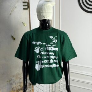 Balenciaga "Emerald Archive" Tee: Deep Forest & Chalk-Ink Deconstruction
