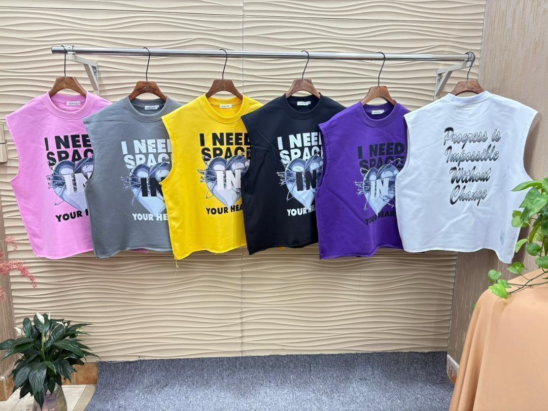 Sleeveless Graphic Crop Top – Casual Cotton Summer T-Shirt