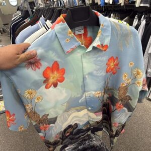 2MORROW Ethereal Meadow Revere Shirt – Men’s Luxury Sky Blue Floral & Landscape Resort Wear