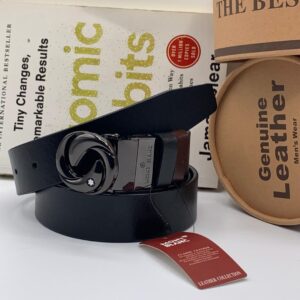 Mont Blanc "Orbital-Noir" Leather Belt