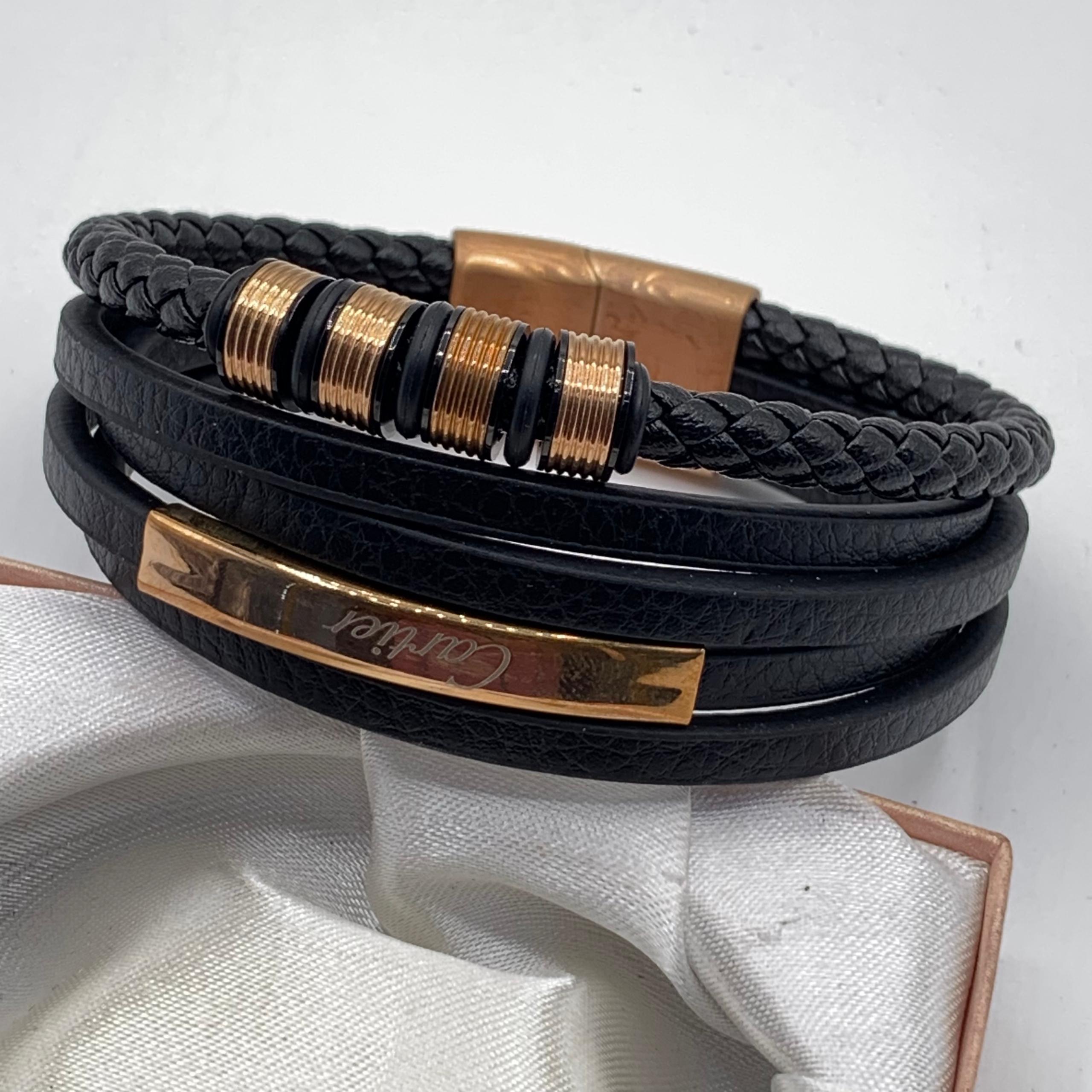 Cartier Executive Edition: Multi-Strand Leather & Obsidian Wristwear - Image 8