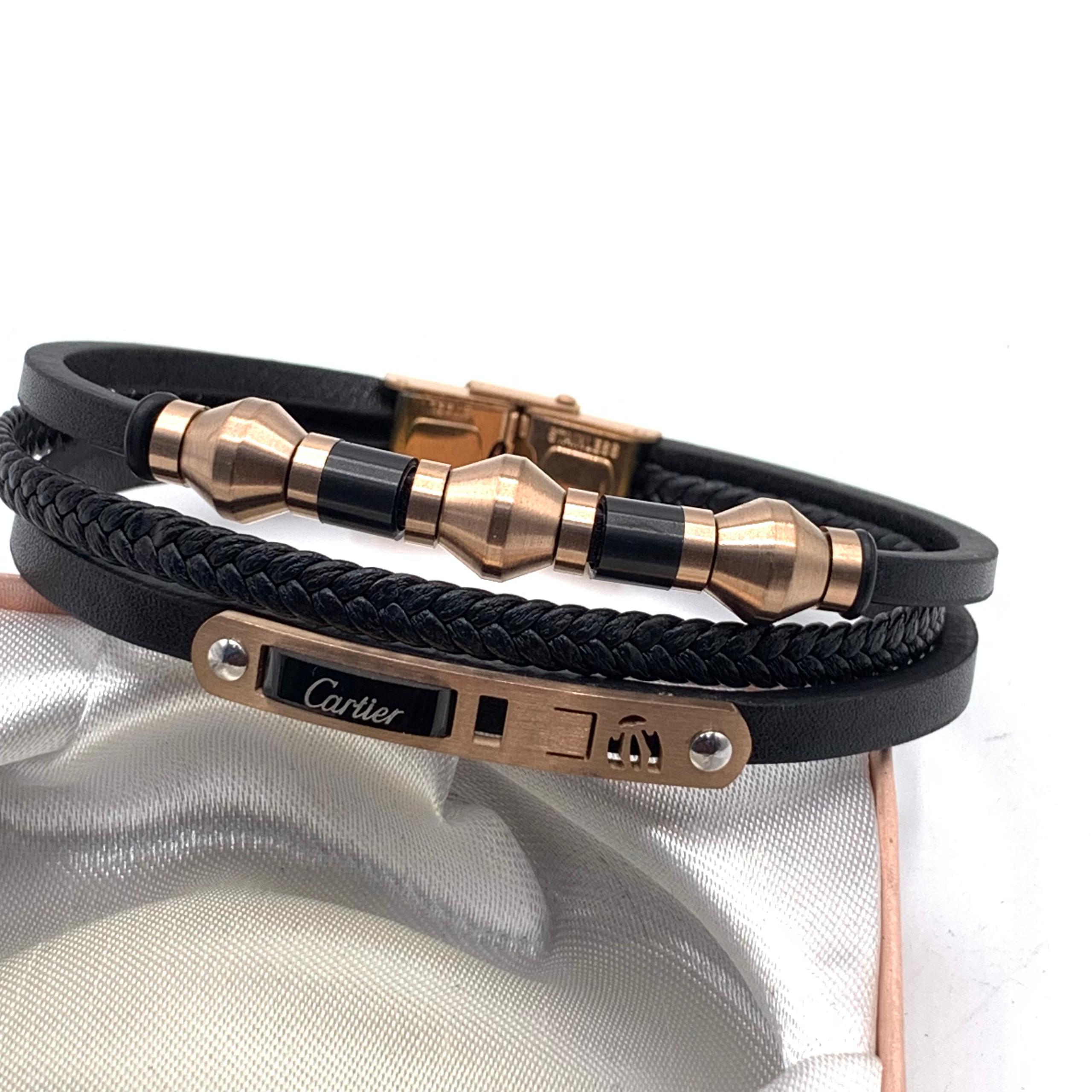 Cartier Executive Edition: Multi-Strand Leather & Obsidian Wristwear