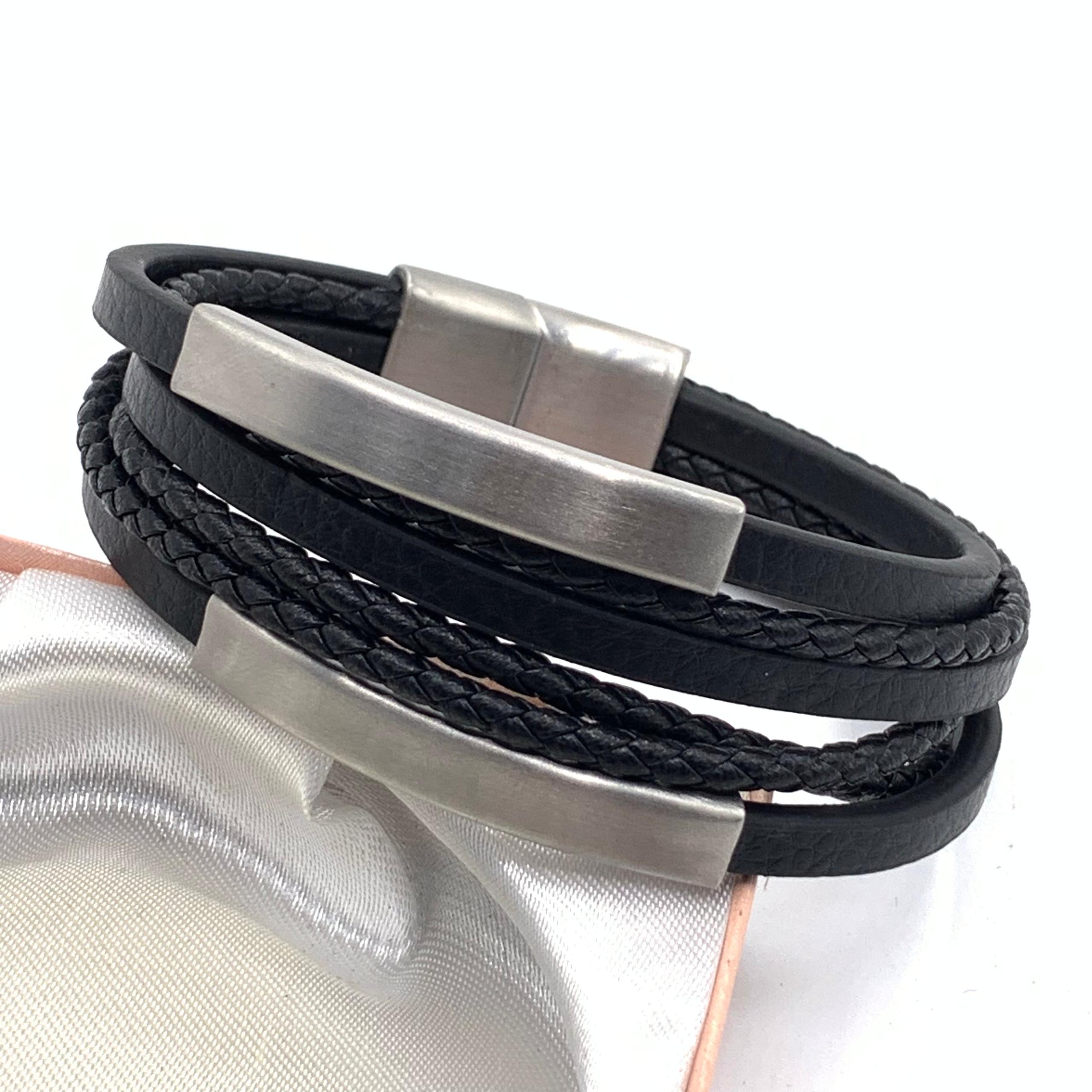 Artisan Leather Magnetic Bracelet