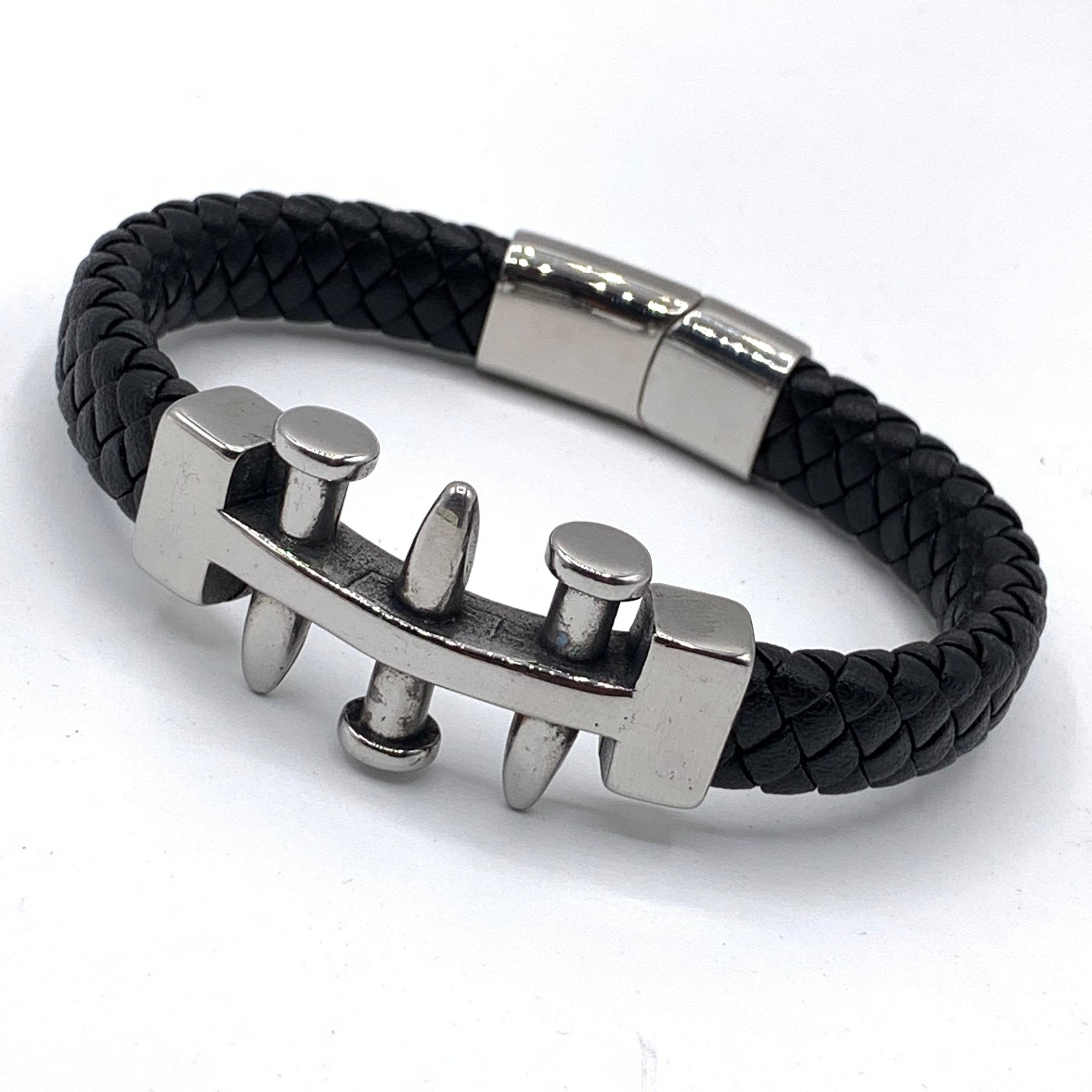 Hand-Woven Leather & Bead Trio