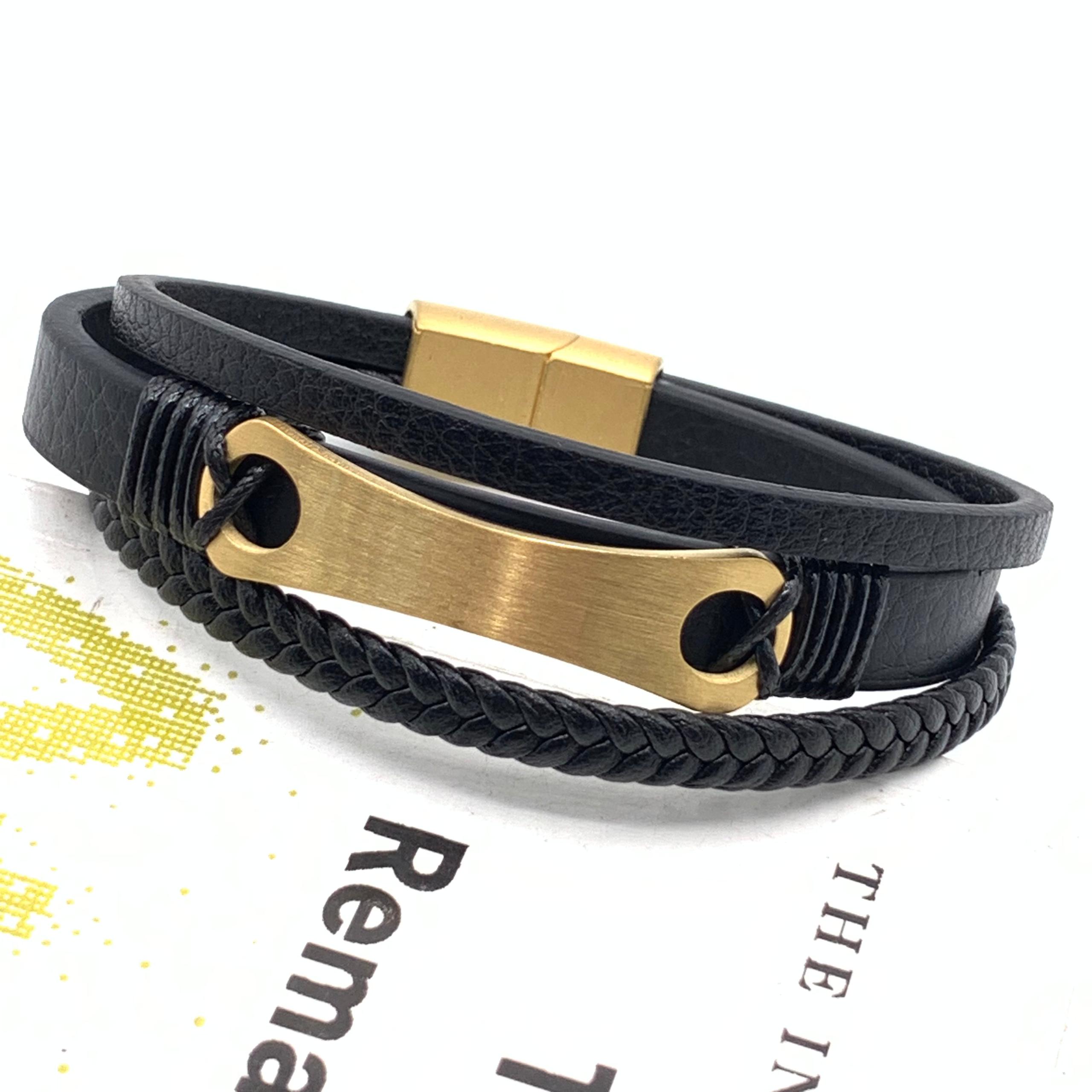 Refined Urban Multi-Strand Bracelet in Midnight Stealth