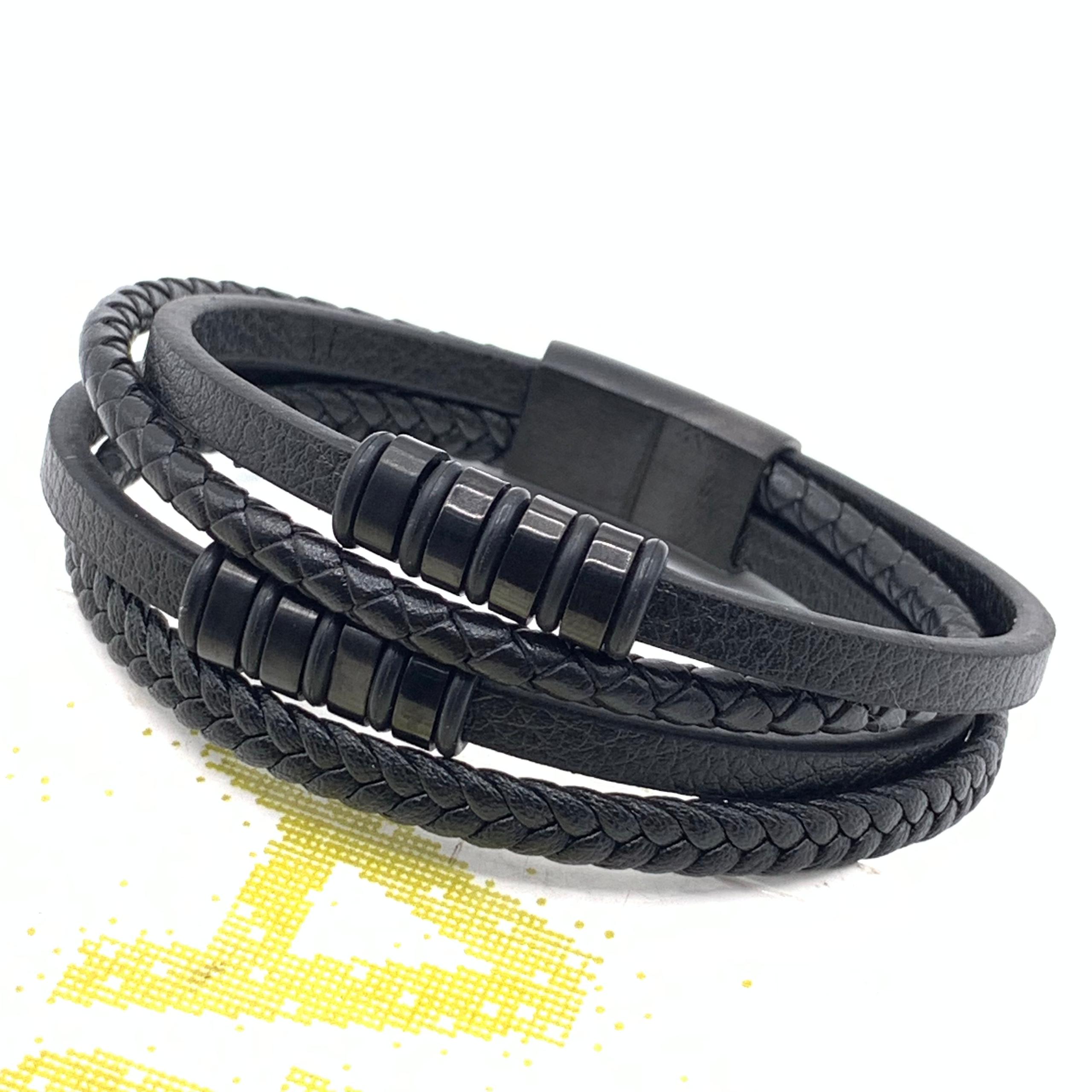 Men’s Luxury Multi-Strand Leather Bracelet