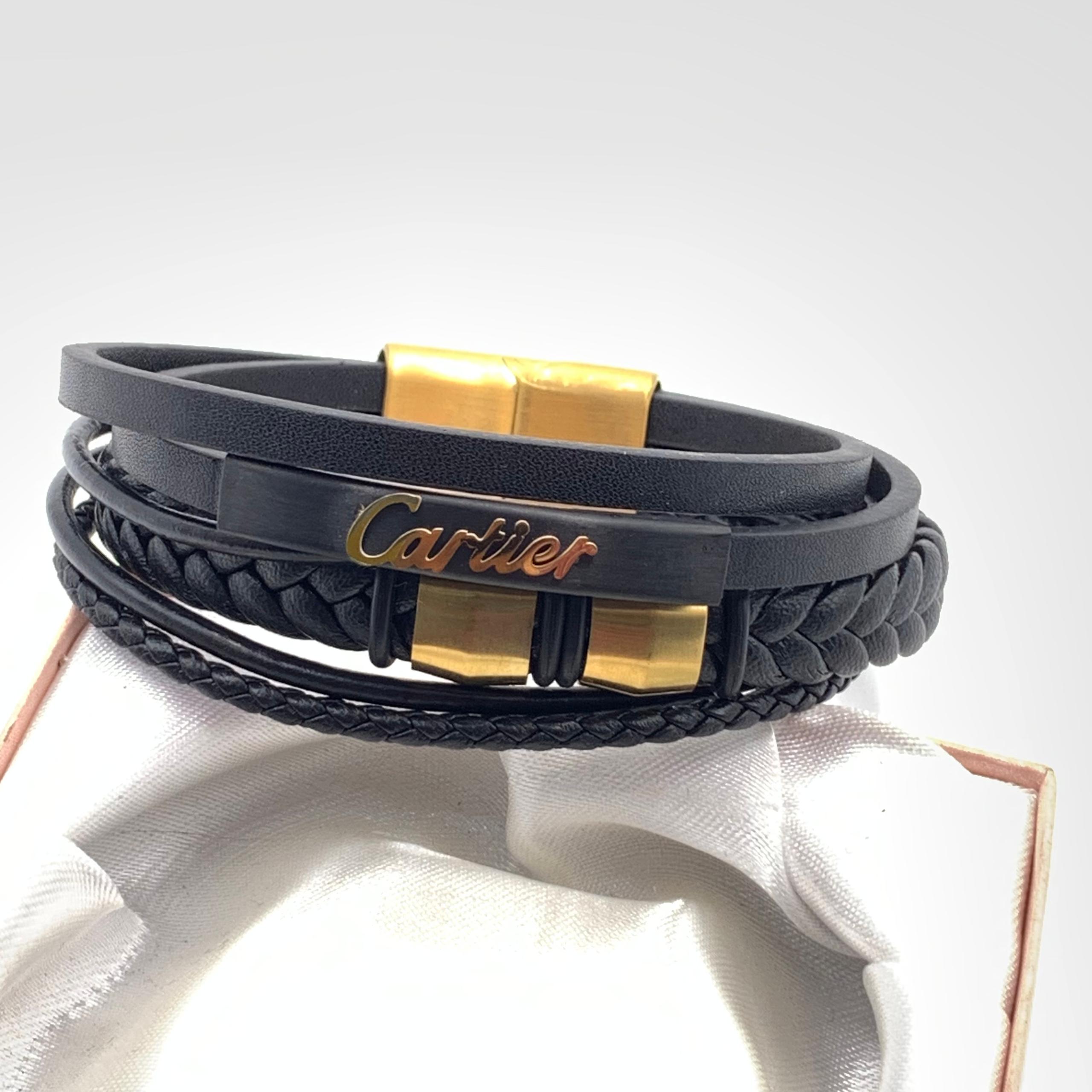 Cartier Executive Edition: Multi-Strand Leather & Obsidian Wristwear - Image 10