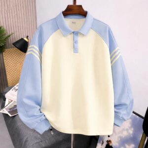 Idumota "Cloud & Cream" Luxury Polo Sweatshirt: Ethereal Tones & Urban Softness