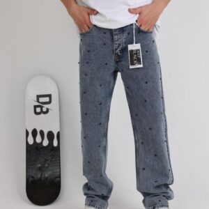 Turkey-Import "Obsidian-Studded" Baggy Denim