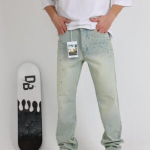 Turkey-Import "Chrome-Studded" Baggy Denim