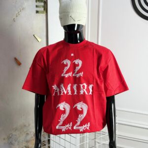 AMIRI 22 Limited Edition Royal Ornament Tee – Men’s Luxury Crimson Red Graphic T-Shirt