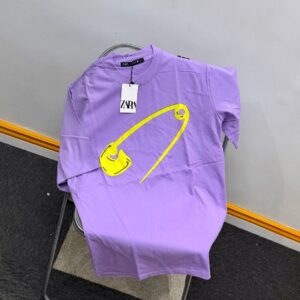 ZARA "Neon Safety Pin" Graphic Tees – The Edgy Minimalist Drop