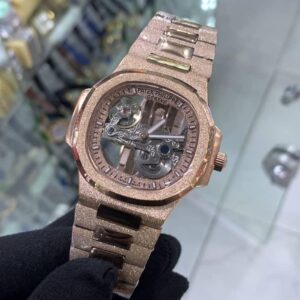 Patek Philippe Nautilus "Frosted Skeleton" – Custom Rose Gold Masterpiece