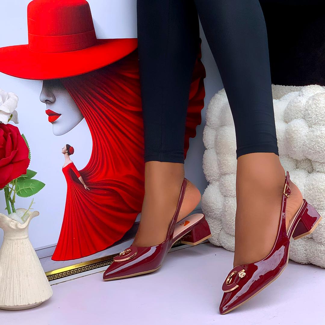 Idumota Women’s Luxe Geometric Block Heels – Patent Black Comfort & Prestige - Image 7