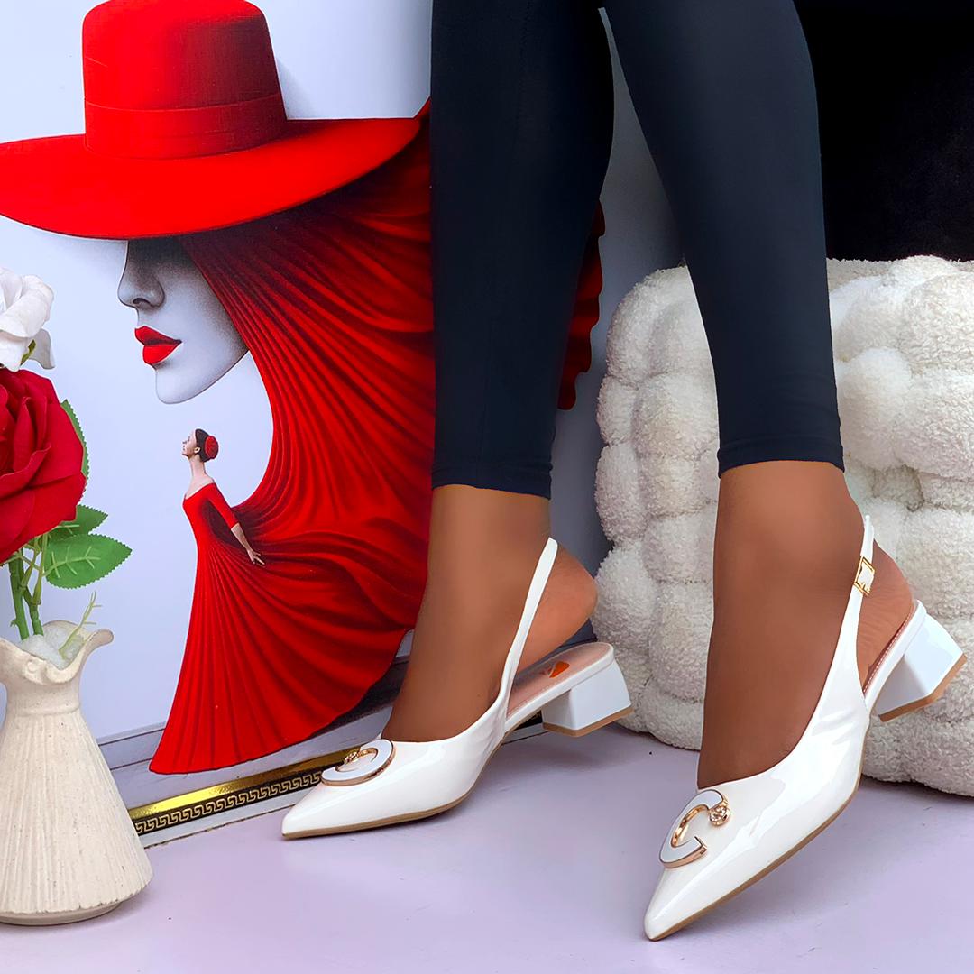 Idumota Women’s Luxe Geometric Block Heels – Patent Black Comfort & Prestige - Image 4