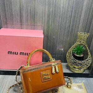 Patent Leather Vanity Box Bag | Top Handle Crossbody