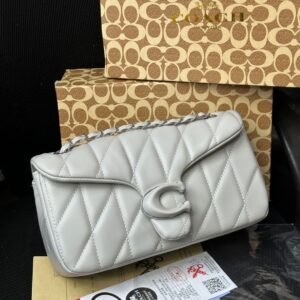 Signature Idumota "C" Print Pillow Tabby Quilted Luxe