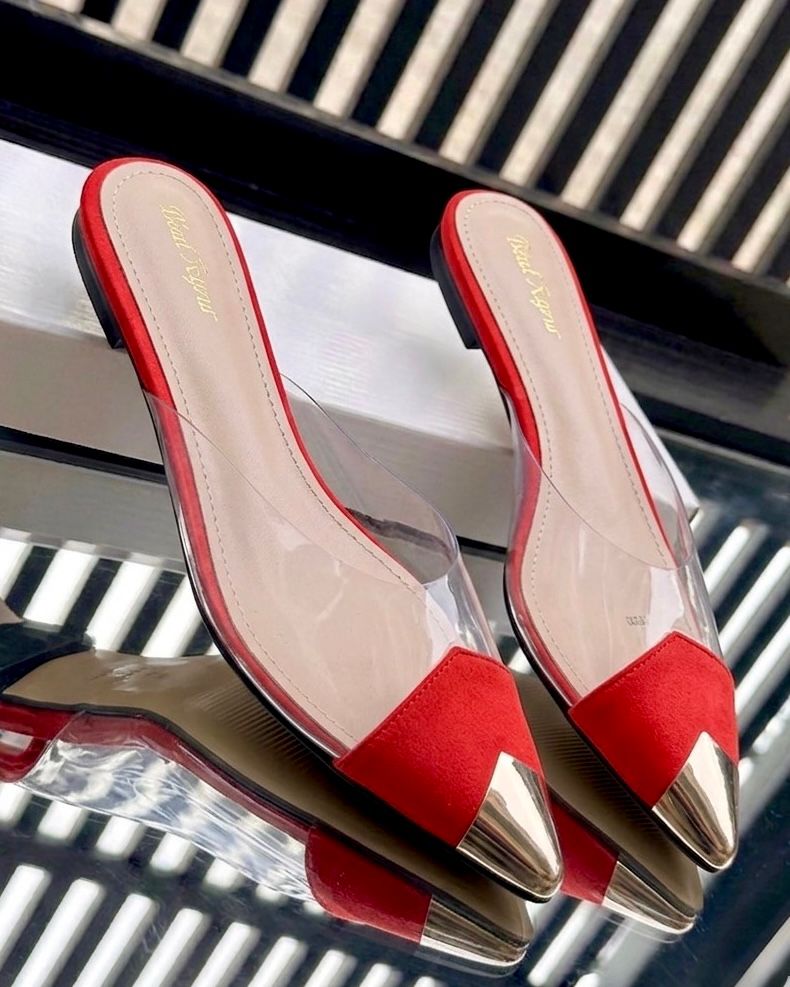 Idumota Luxury Transparent Pointed Mules – Sophisticated Low-Block Heels - Image 6