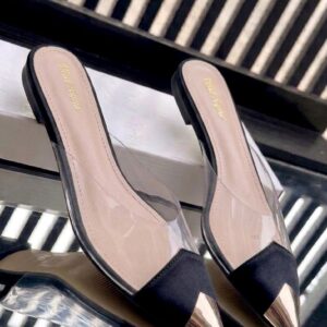 Idumota Luxury Transparent Pointed Mules – Sophisticated Low-Block Heels