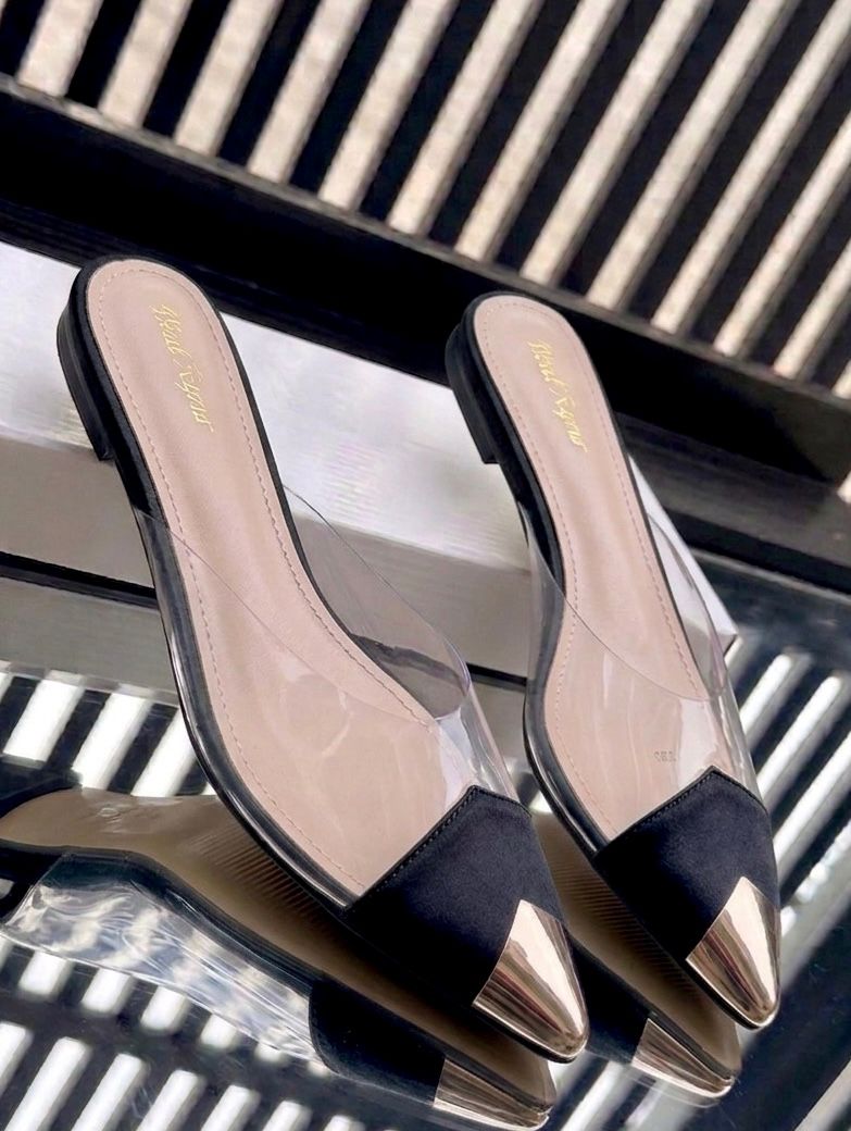Idumota Luxury Transparent Pointed Mules – Sophisticated Low-Block Heels