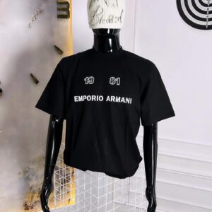 Emporio Armani 1981 Heritage Tee – Men’s Luxury Black Minimalist Branding T-Shirt