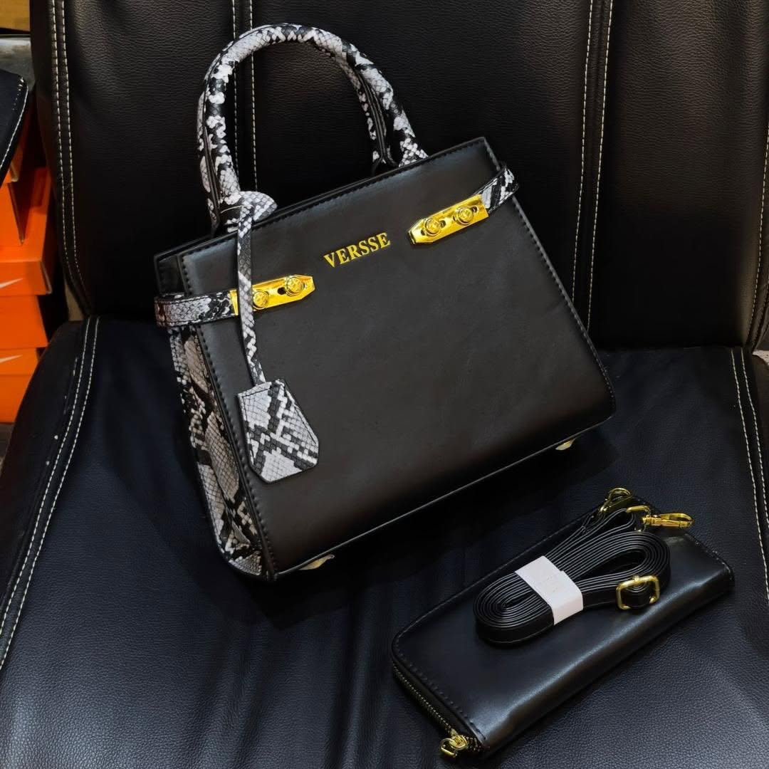 VERSSE Luxe Snakeskin 2-in-1 Handbag Set – Exotic Executive Style - Image 6