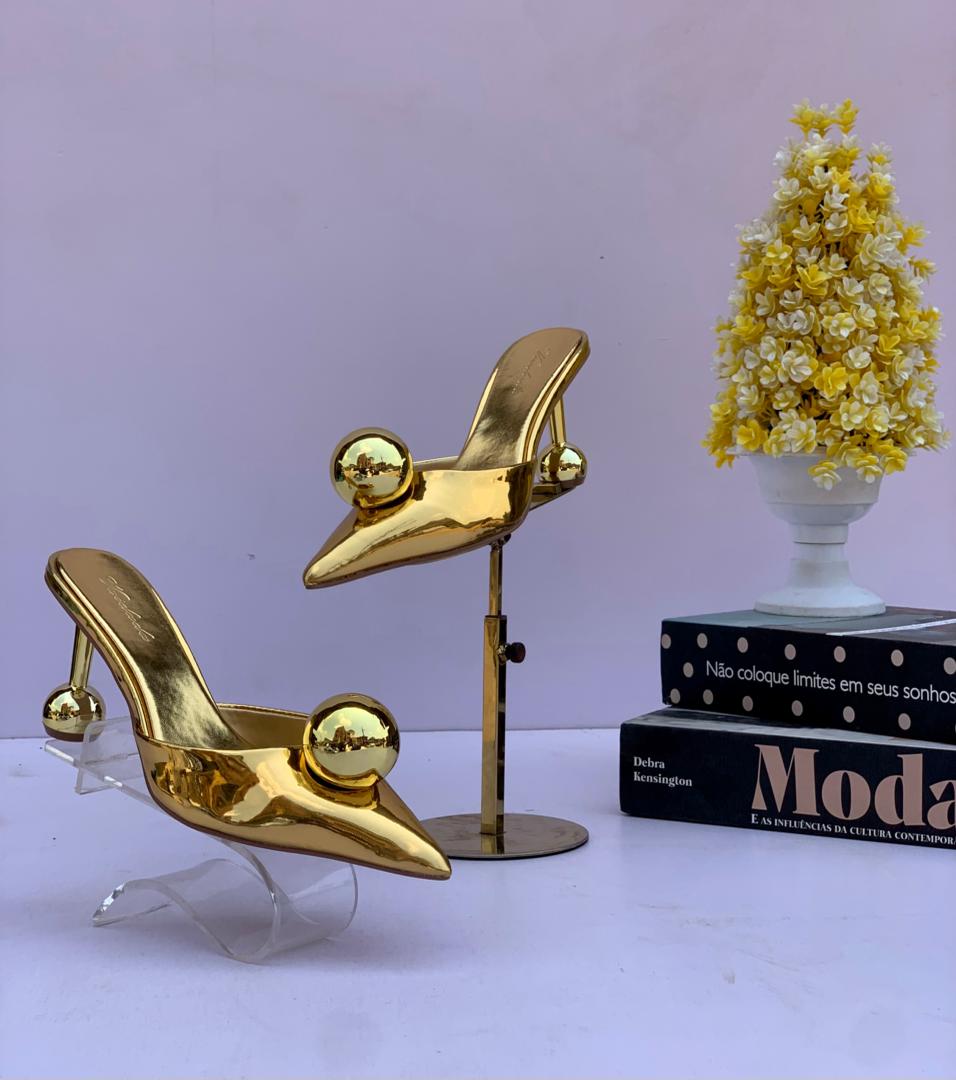 Luxe Satin & Metallic Platform Mules – Architectural Flared Block Heel - Image 4