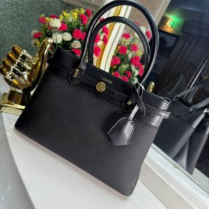 Versse Executive Canvas & Leather Satchel – Two-Tone Structured Handbag