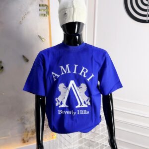 Amiri Beverly Hills Equestrian Tee – Men’s Royal Blue & White Luxury California Club T-Shirt