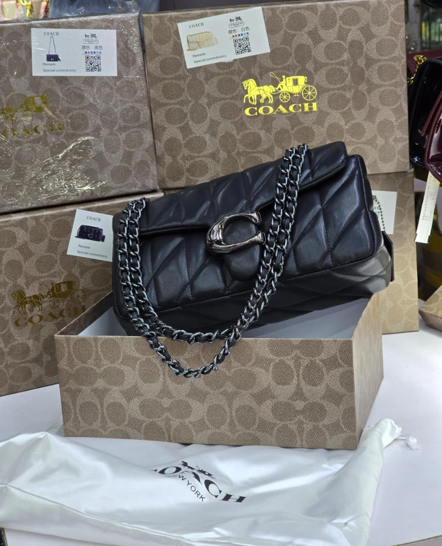Premium Quilted Leather Shoulder Bag with Chain Strap - Full Box & Dust Bag Included